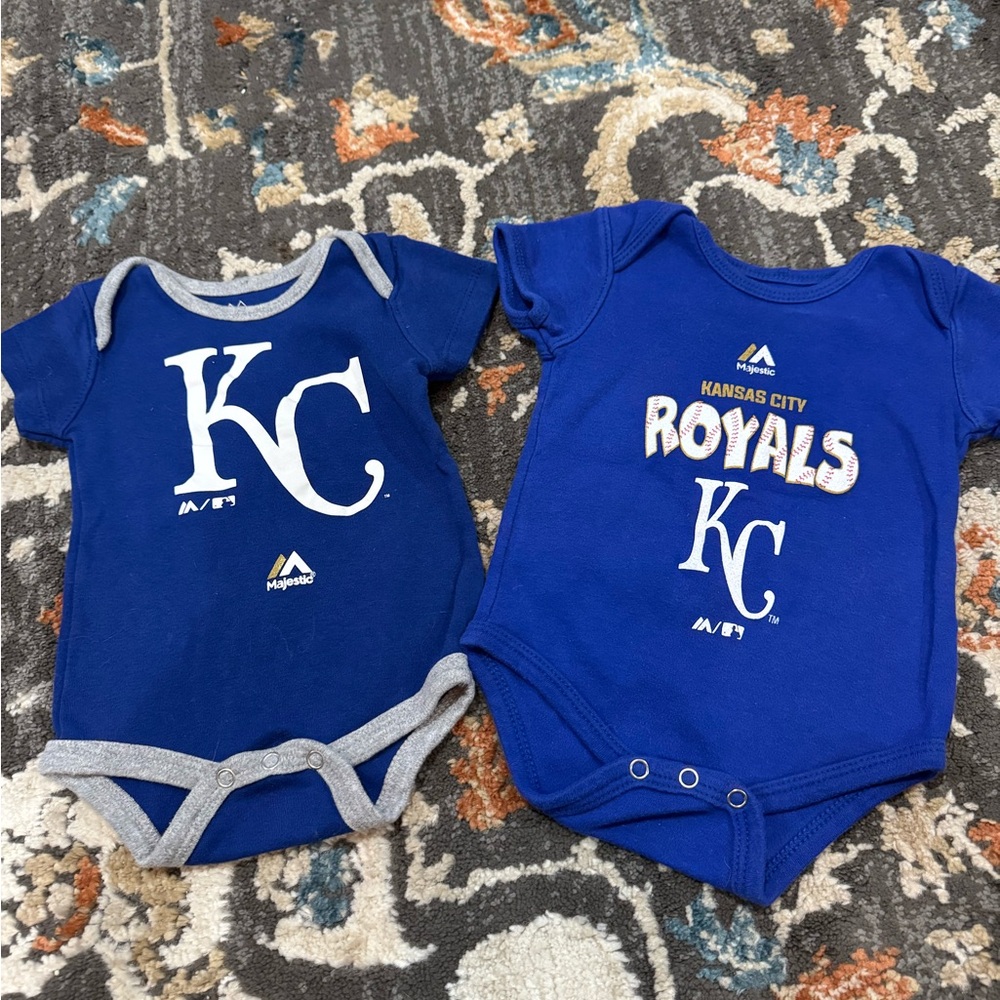 Kansas City Royals Onsie Size 0-3 3-6Months Blue White